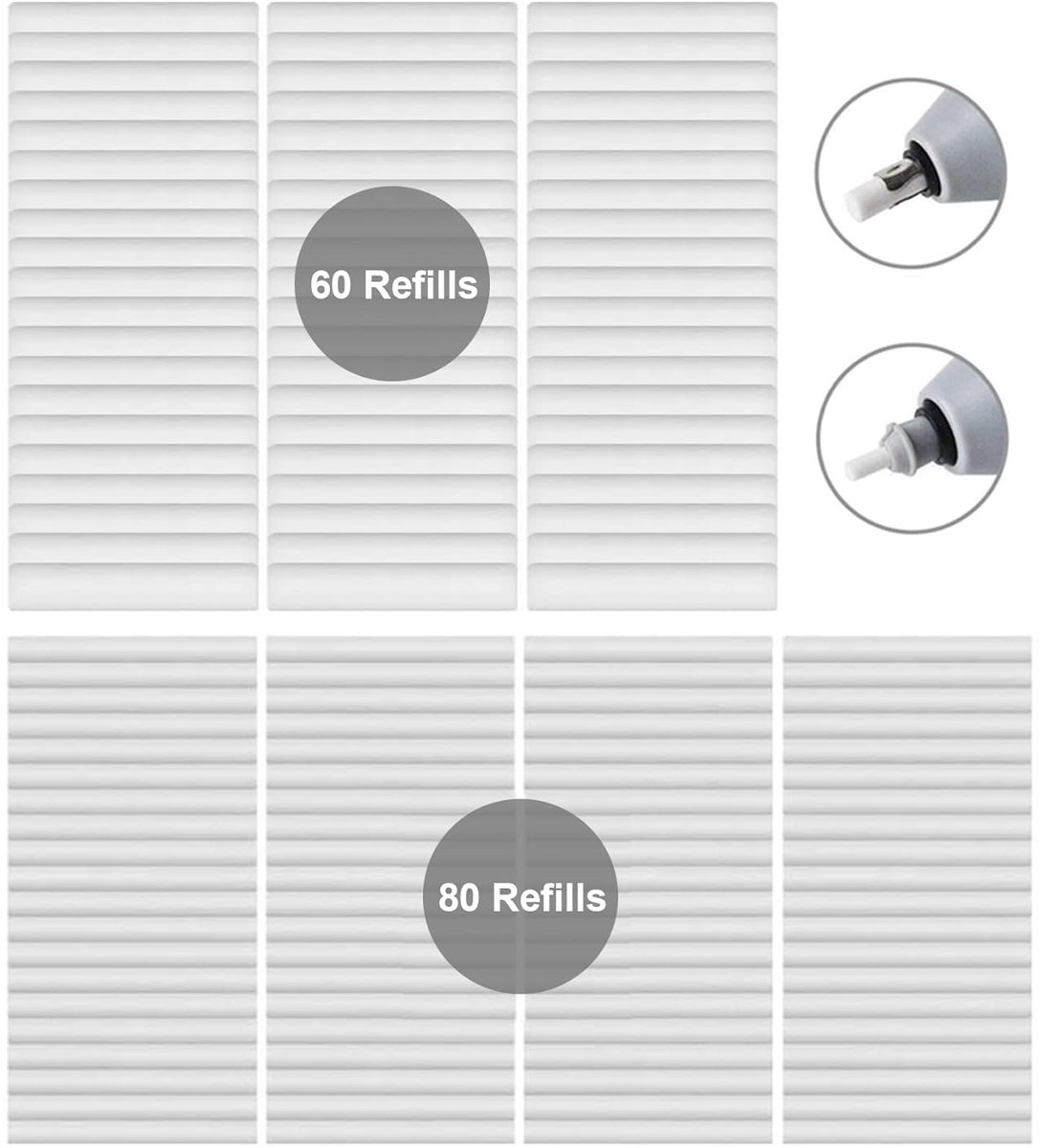 TRANKIELO® - Elektrische gumvullingen set van 140 - Batterijgevoed - Rubber vervanging - 80 stuks 2,3 mm en 60 stuks 5 mm