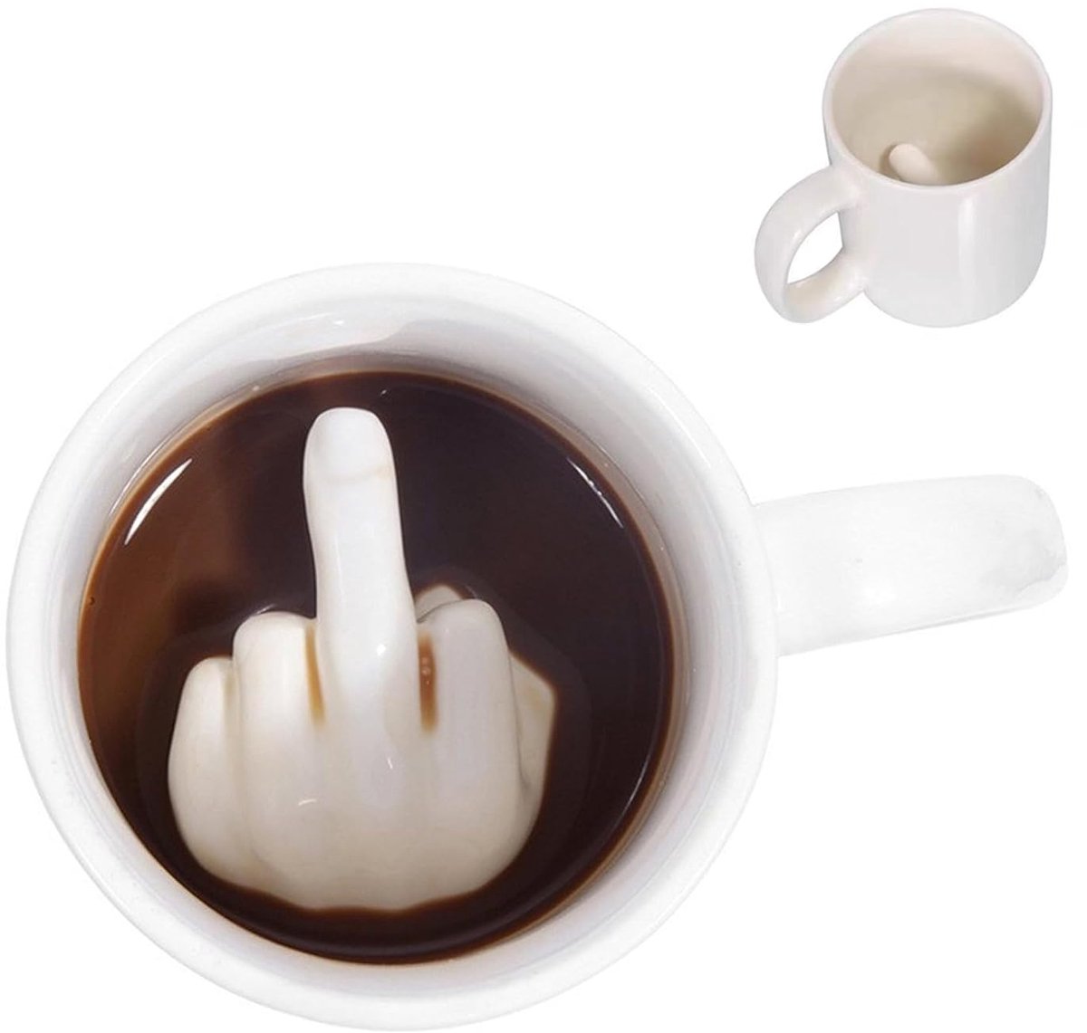 TRANKIELO® - Gepersonaliseerde Keramische Middelvingerbeker – Uniek Ontwerp – Perfect voor Cadeaus en Gelegenheden