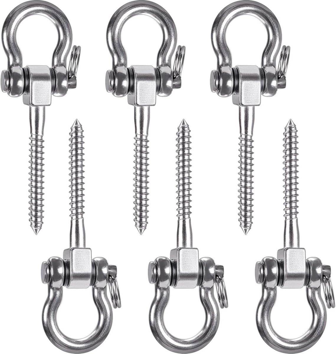 TRANKIELO® - Heavy Duty 180° Swing Hangers – RVS Oogschroefbeugel – Tot 816 Kg Capaciteit – Ideaal voor Schommels, Yoga en Sport
