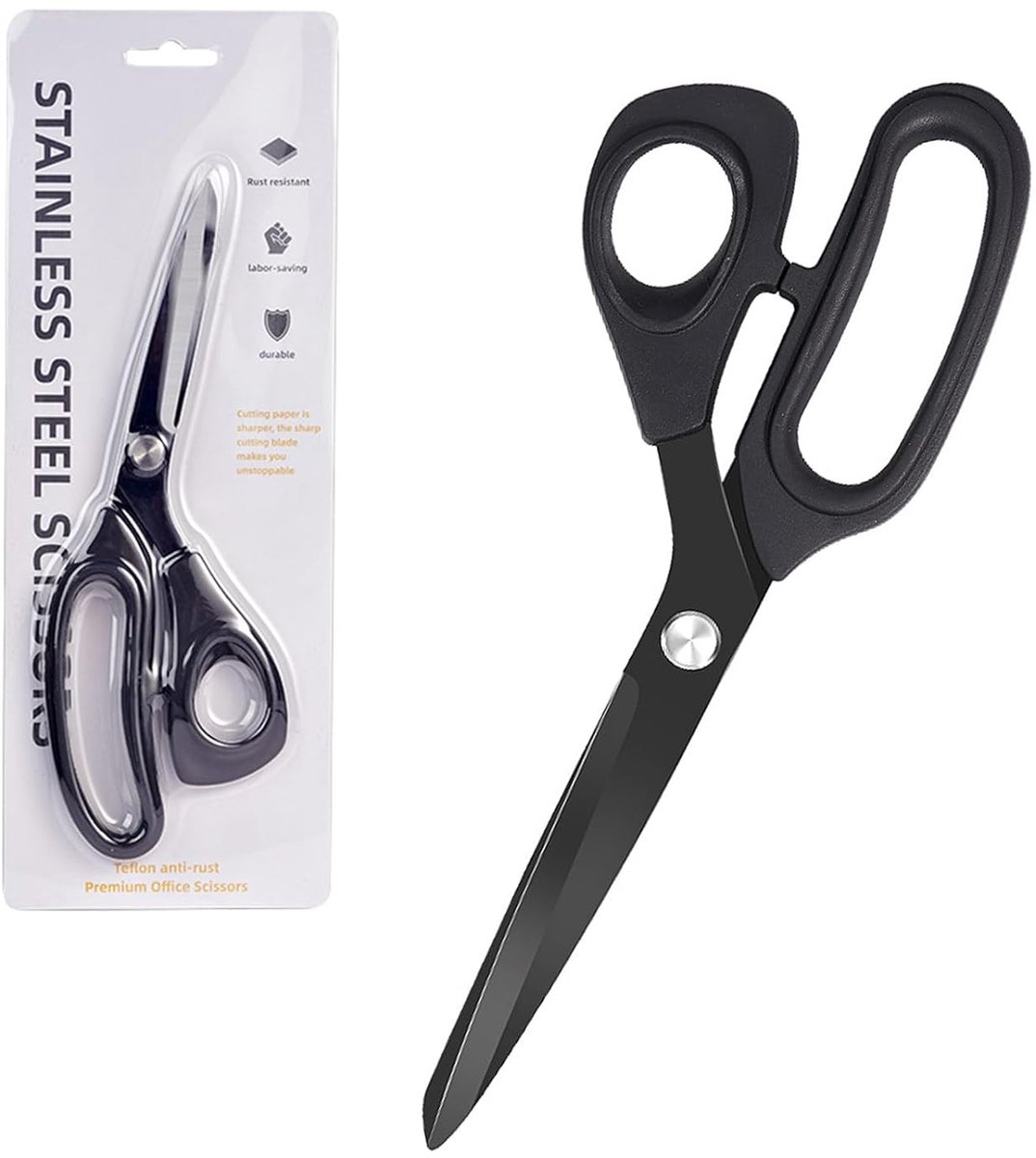 TRANKIELO® - Kleermakersschaar voor linkshandigen - Ergonomische TPR-handgrepen - 21,6 cm - Duurzaam en veelzijdig