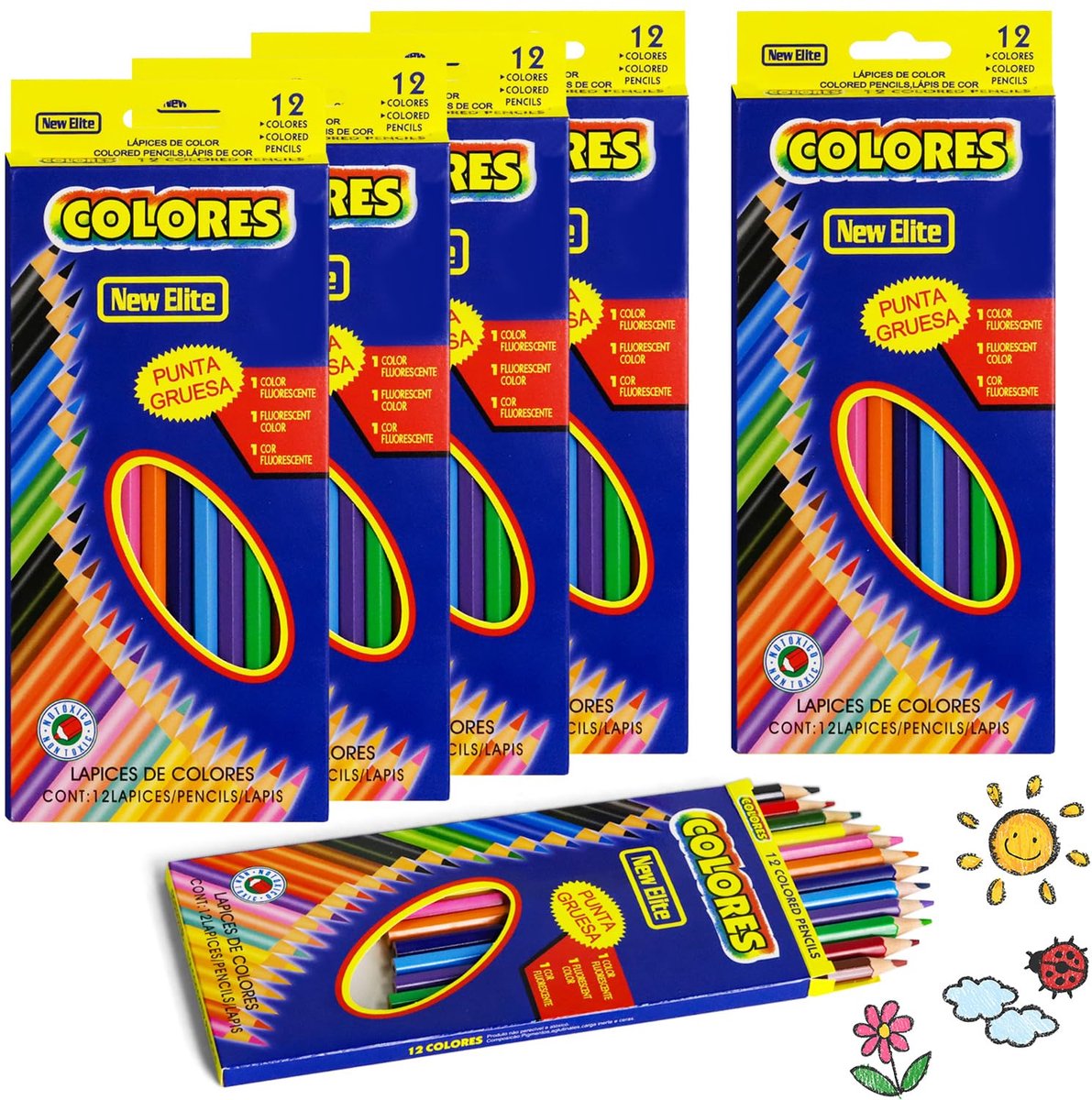 TRANKIELO® - Kleurpotlodenset 72 stuks – Voorgeslepen houten potloden – Perfect voor kinderen en creatieve projecten