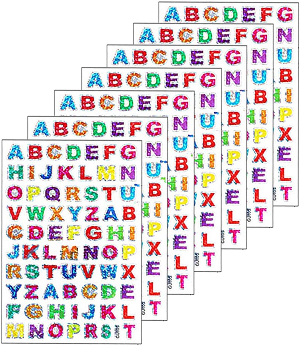 TRANKIELO® - Kleurrijke Alfabet Stickers – Set van 70 Vellen – Decoratieve Plakletters voor Knutselprojecten en Wenskaarten