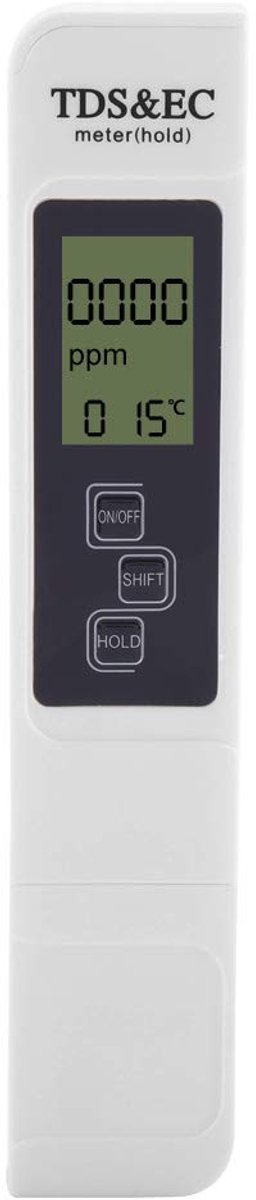 TRANKIELO® - Multifunctionele Digitale LCD Water Tester – Temperatuur, TDS, EC Meter – Lichtgewicht en Draagbaar