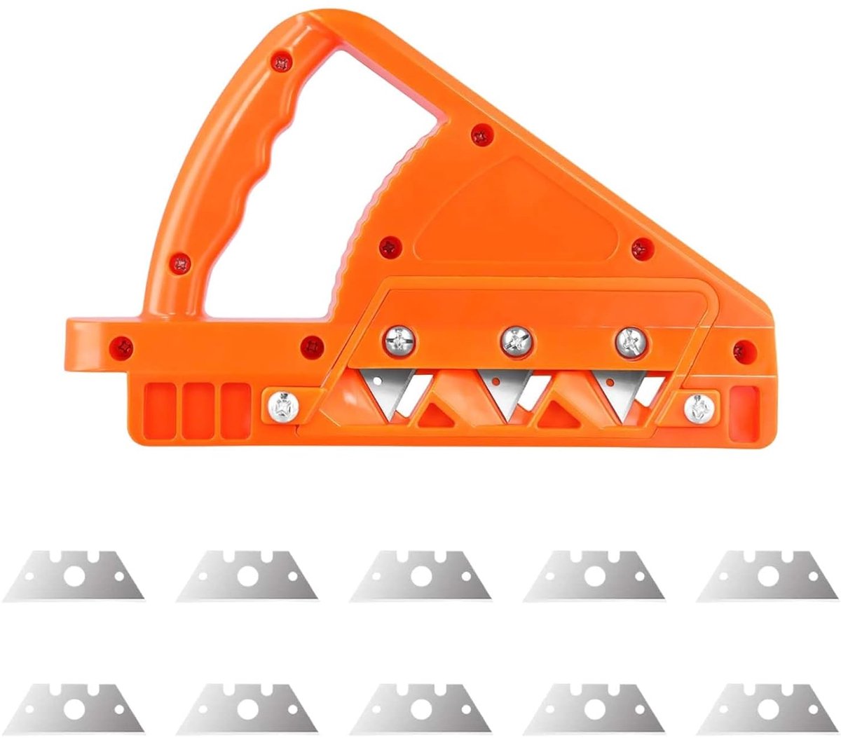 TRANKIELO® - Multifunctionele Randschaaf – Gipskartonschaaf met Precisie Snijden – 45° en 60° Schaaf – Inclusief 10 Vervangbare Messen