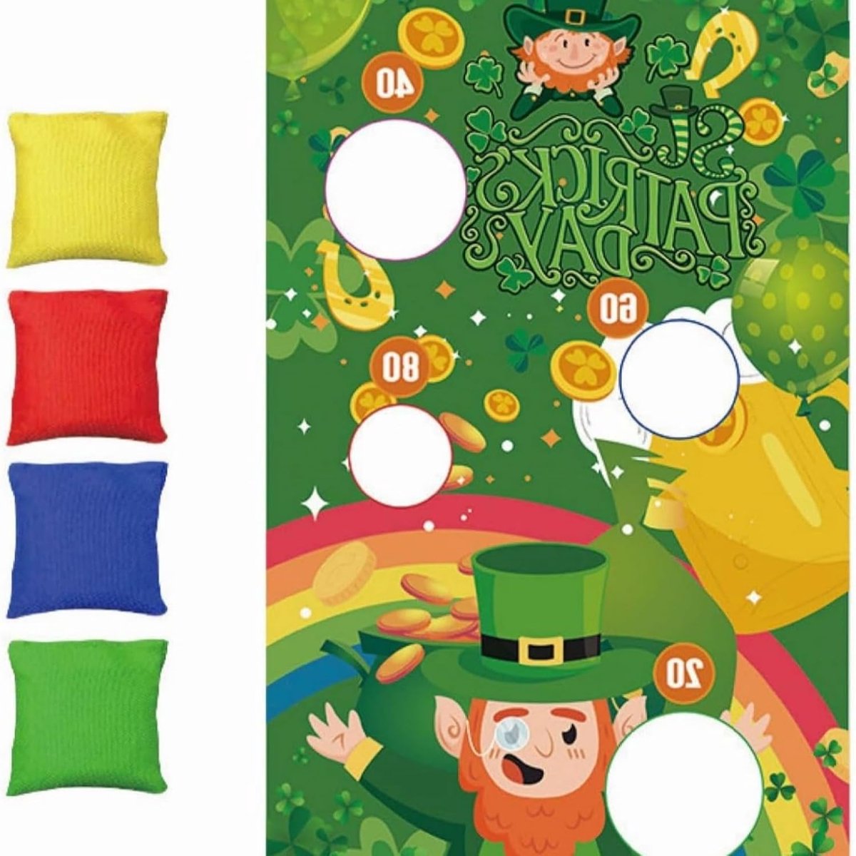 TRANKIELO® - Outdoor Spelset voor Kinderen en Volwassenen – Werpspel met Thema Banner en Bonenzakjes – Geschikt voor Verjaardagen, Carnaval en Tuinspellen