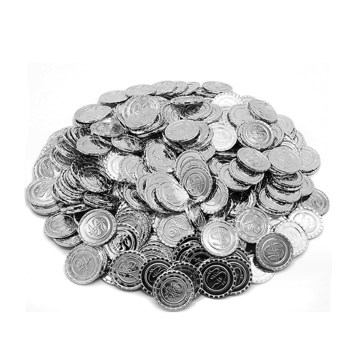 TRANKIELO® - Set van 100 Speelgoedmuntjes – Ideaal voor Themafeesten, Verjaardagen, Halloween, Thanksgiving, Kerstmis – Duurzame Kunststof Munten – Verpakt in Handige Netzak