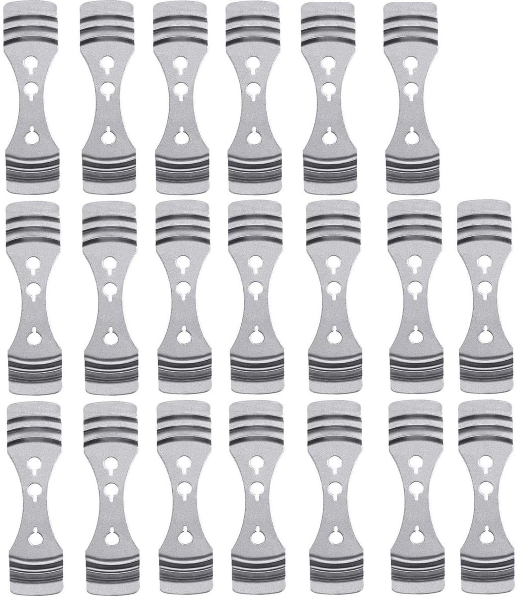 TRANKIELO® - Set van 20 Metalen Kaars Lont Centreerapparaten - Roestvrij Staal - Kaars Maken Accessoires - Zilverkleurig