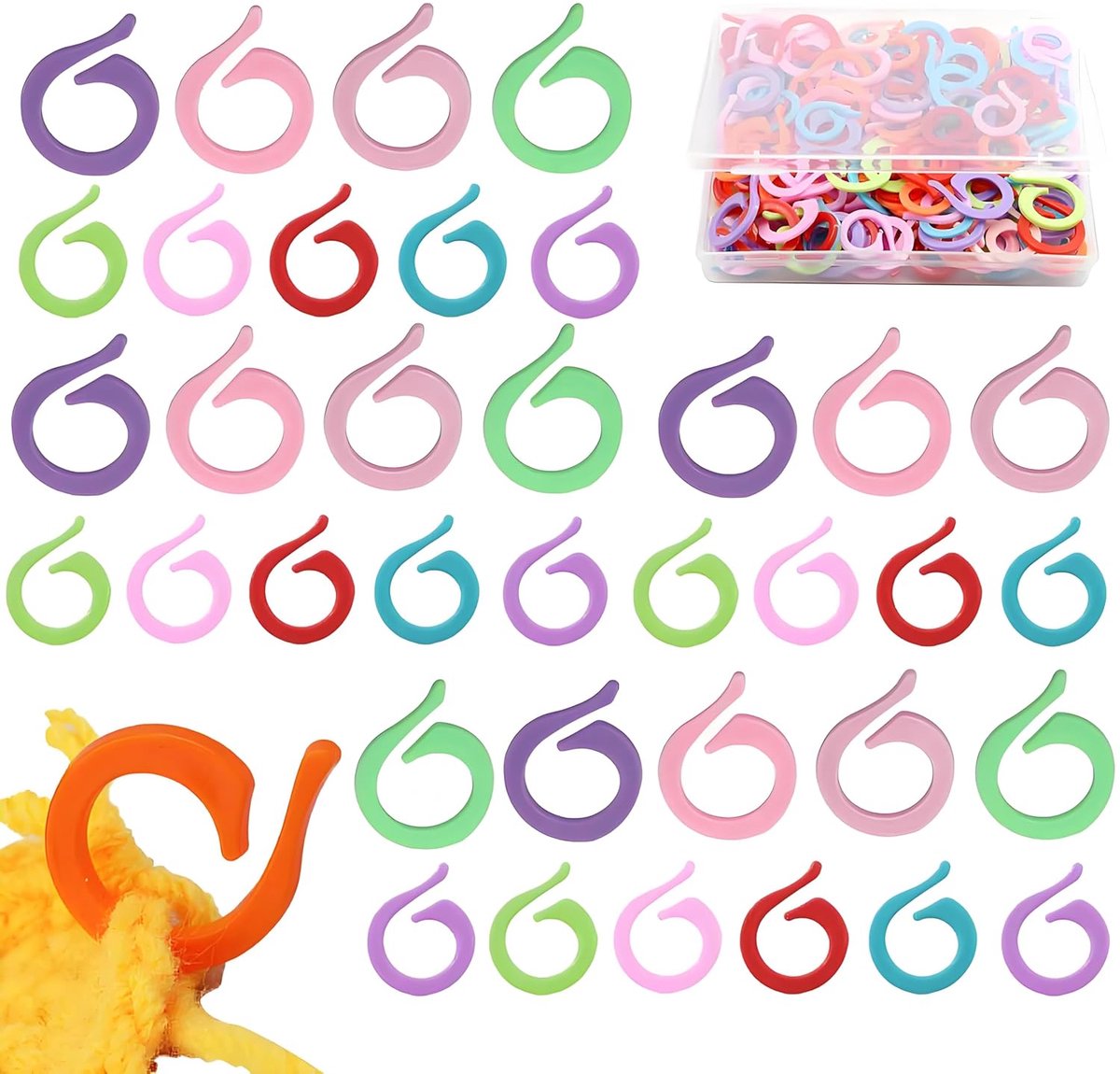 TRANKIELO® - Set van 30 Steekmarkeringen – Hoogwaardige Zinklegering – Praktisch voor Breien en Naaien – Inclusief Opbergdoos