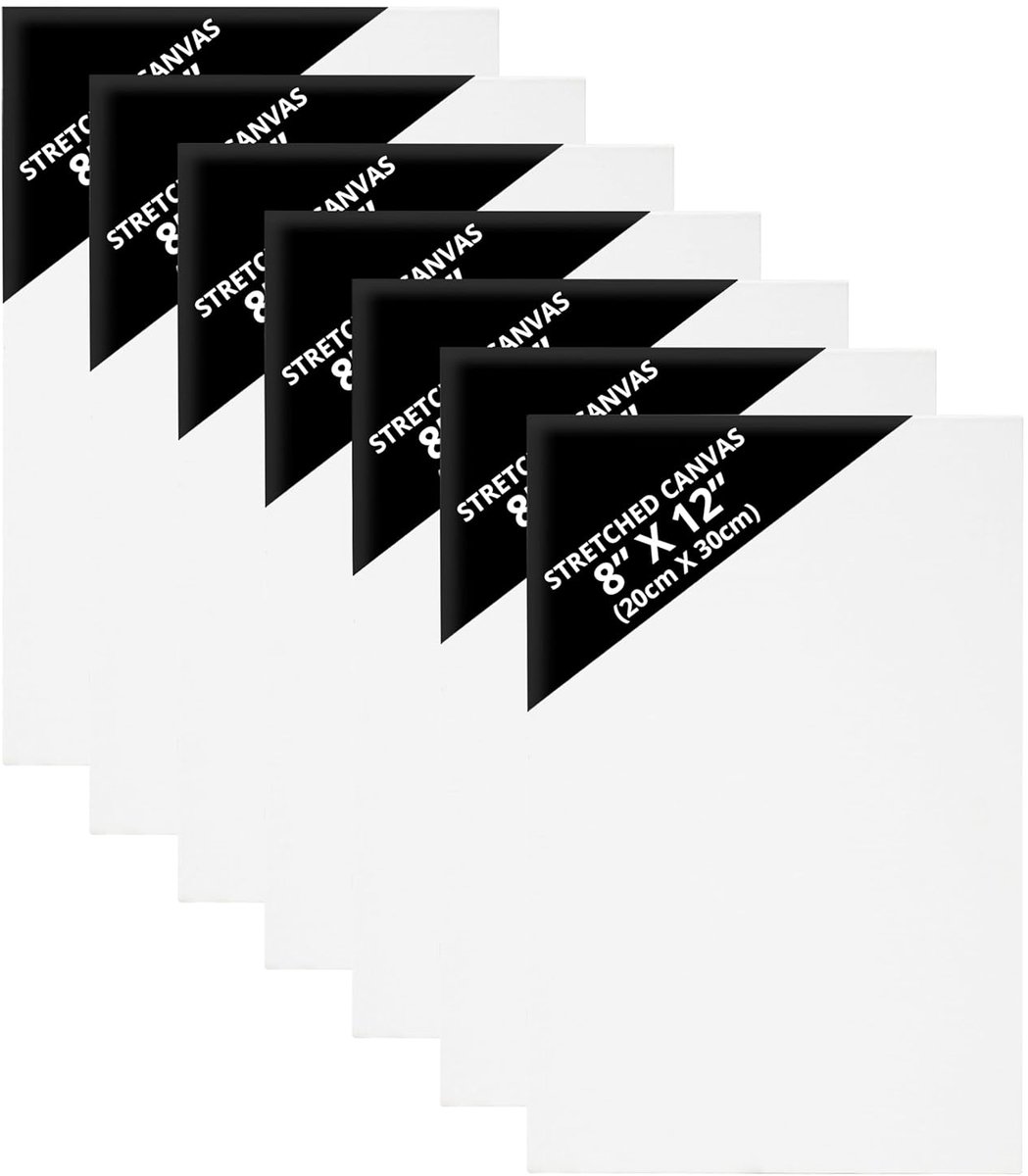 TRANKIELO® - Set van 7 Canvas Schilderdoeken – 20 x 30 cm - Voorgespannen en Klaar voor Gebruik – Ideaal voor Acryl, Olieverf, Tekenen en Schetsen
