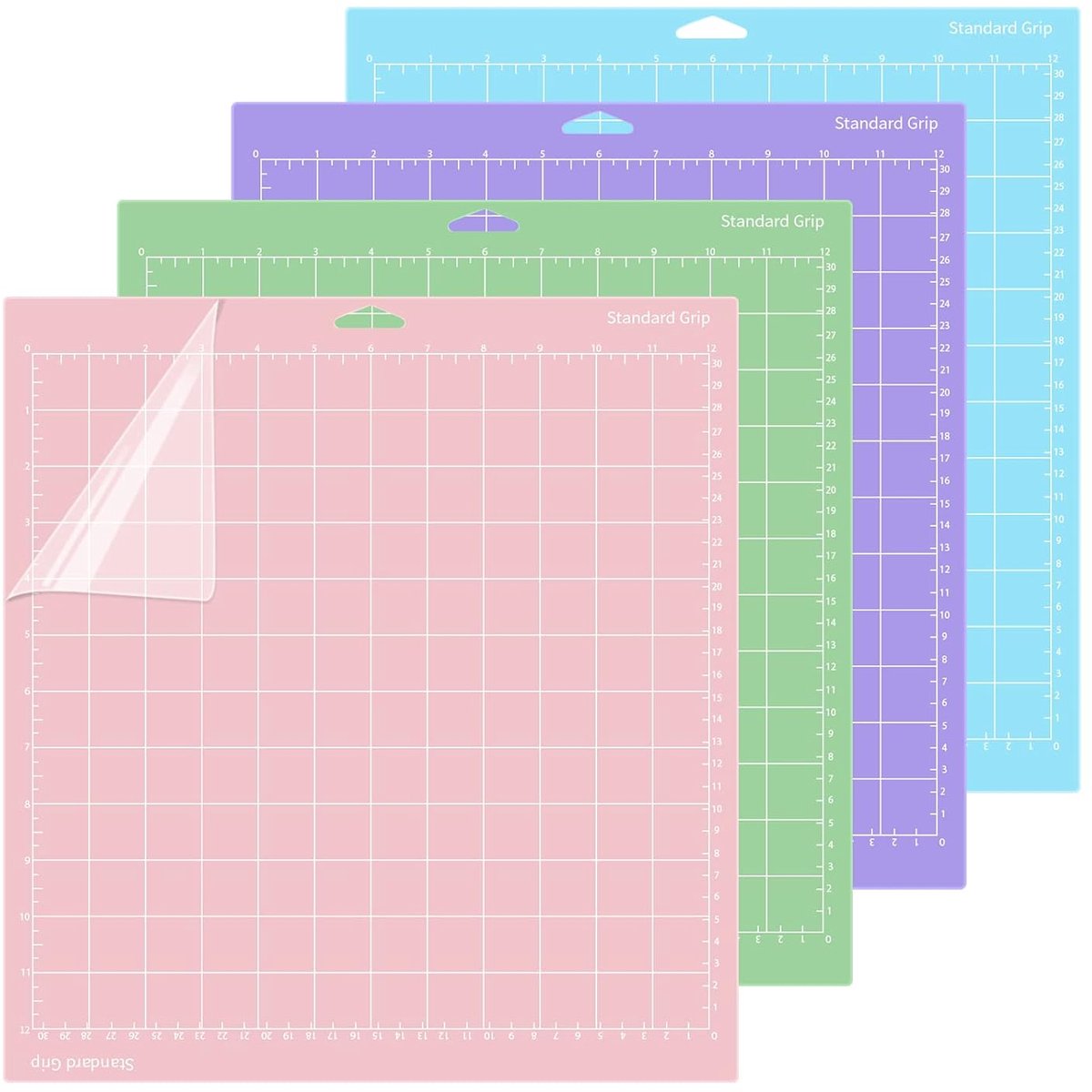 TRANKIELO® - Snijmat Set van 4 - 30,5 x 30,5 cm - Standaard Grip, Licht & Sterk - Voor Cricut Maker en Joy