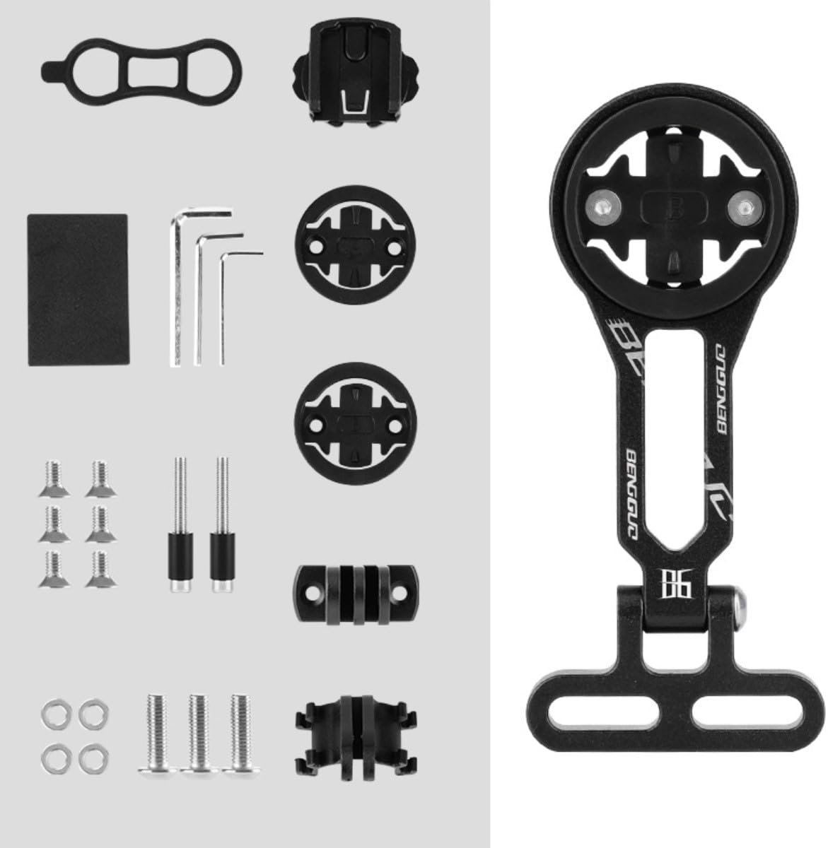 TRANKIELO® - Verstelbare fietscomputerhouder van aluminium - Compatibel met Garmin, Bryton, Cateye - Stuurhouder voor fietscomputers