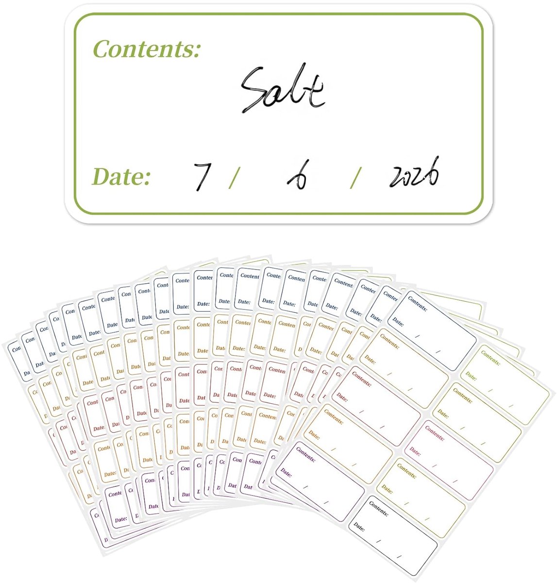 TRANKIELO® - Zelfklevende etiketten voor keukenorganisatie - 200 stuks - Water- en oliebestendig - Herbruikbaar