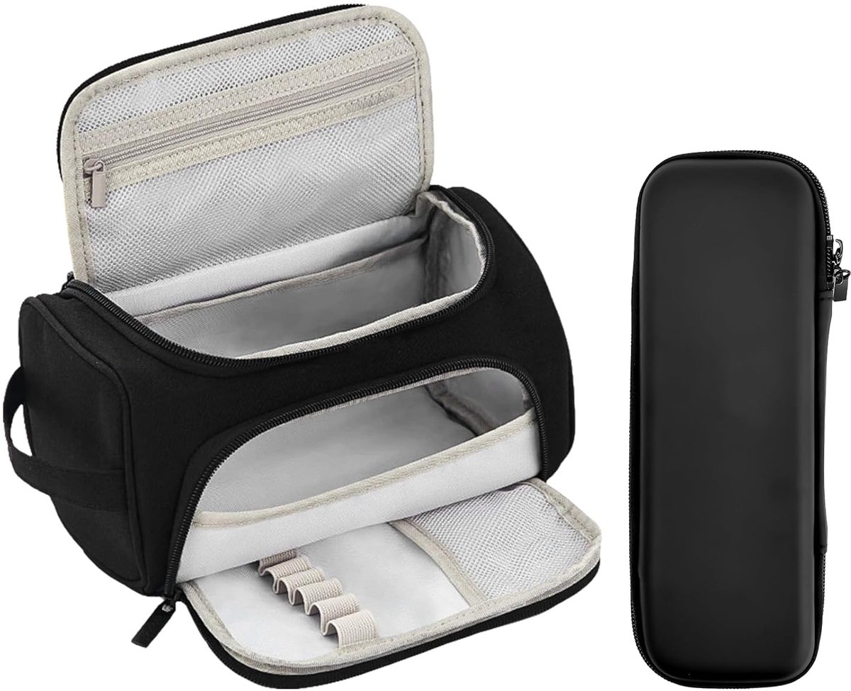 TRANKIELO® - Zwarte Canvas Pennenzakken Set – Duurzaam & Ruim – Ideaal voor School en Kantoor