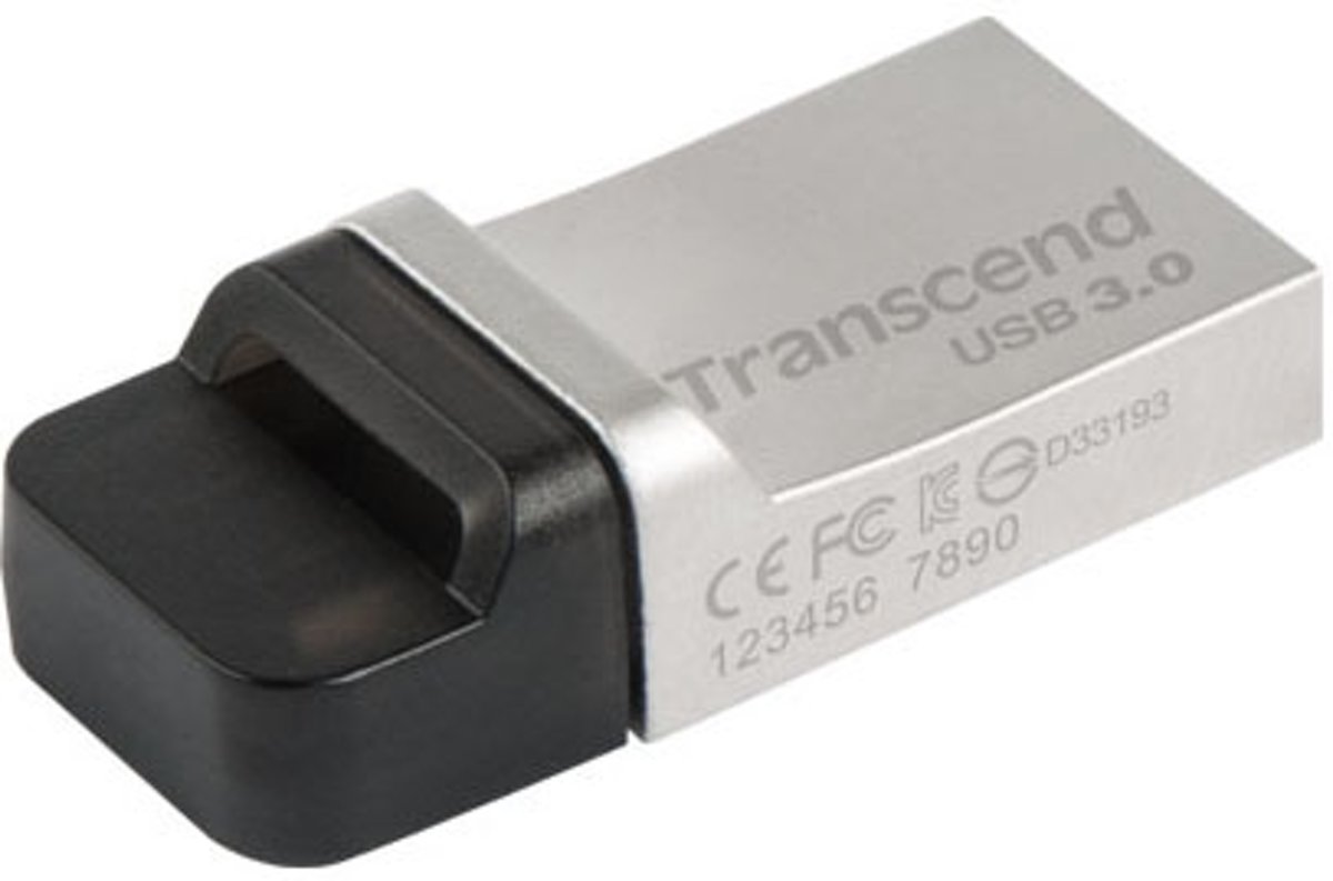Transcend JetFlash 880 OTG 32GB 32GB USB 3.0 (3.1 Gen 1) USB-Type-A-aansluiting Zwart, Zilver USB flash drive