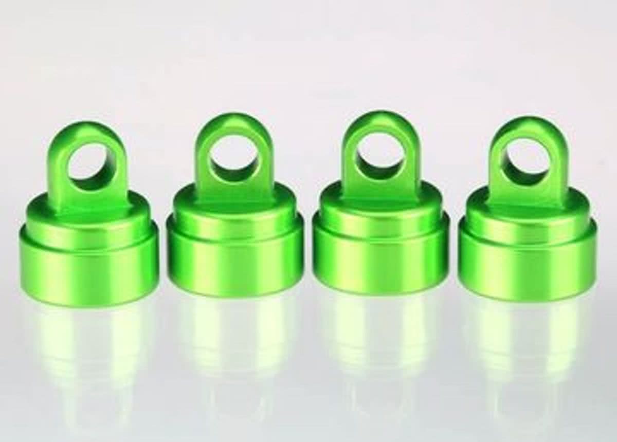 Shock caps, aluminum (green-anodized) (4) (fits all Ultra Sh