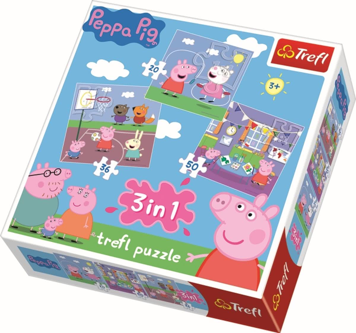 3 in 1 - Playing at school / Peppa Pig Legpuzzel