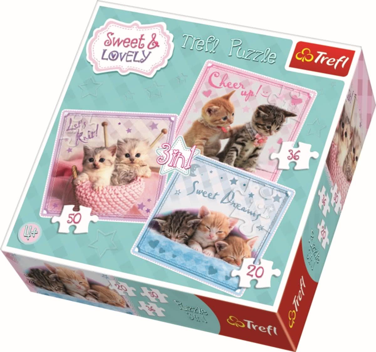 3 in 1 - Sweet kittens / Trefl Legpuzzel