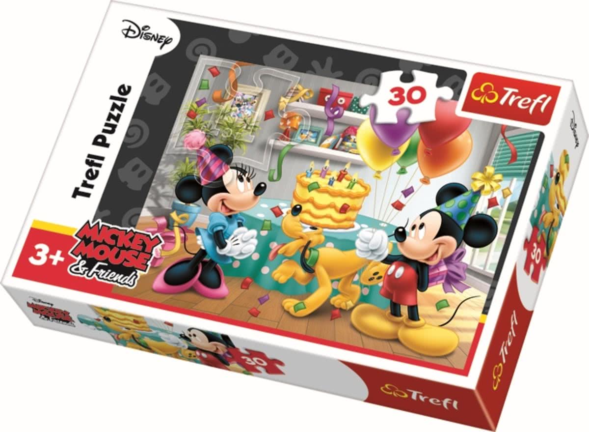 30 pcs - Birthday cake / Disney Mickey Mouse Legpuzzel