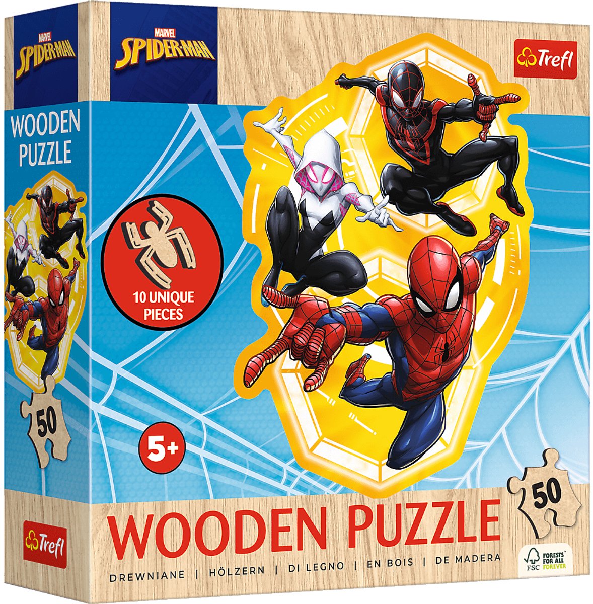 Trefl houten puzzel Spider-Man actie - Marvel speelgoed FSC Mix.