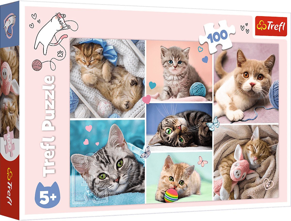 Trefl legpuzzel kattenwereld 100 stukjes karton kleurrijk.