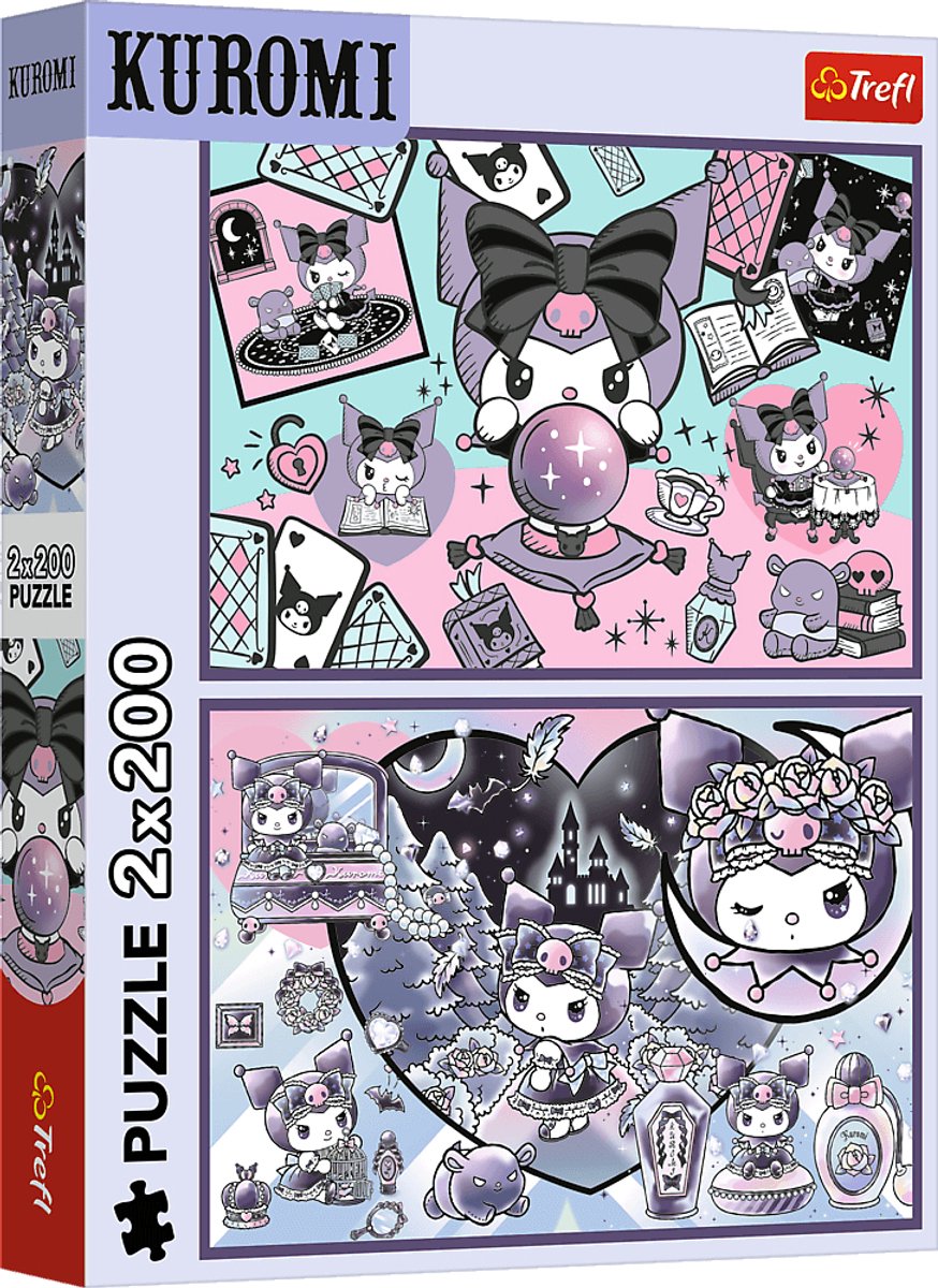Trefl puzzel Kuromi Hello Kitty - 2x200 stukjes - kleurrijk kinderspeelgoed.