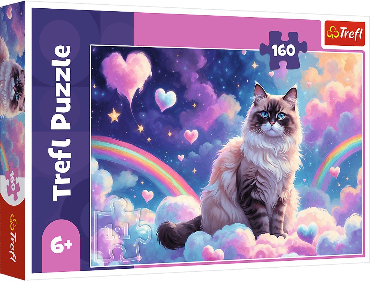 Trefl puzzel kat - legpuzzel 160 stukjes - kleurrijk speelgoed.