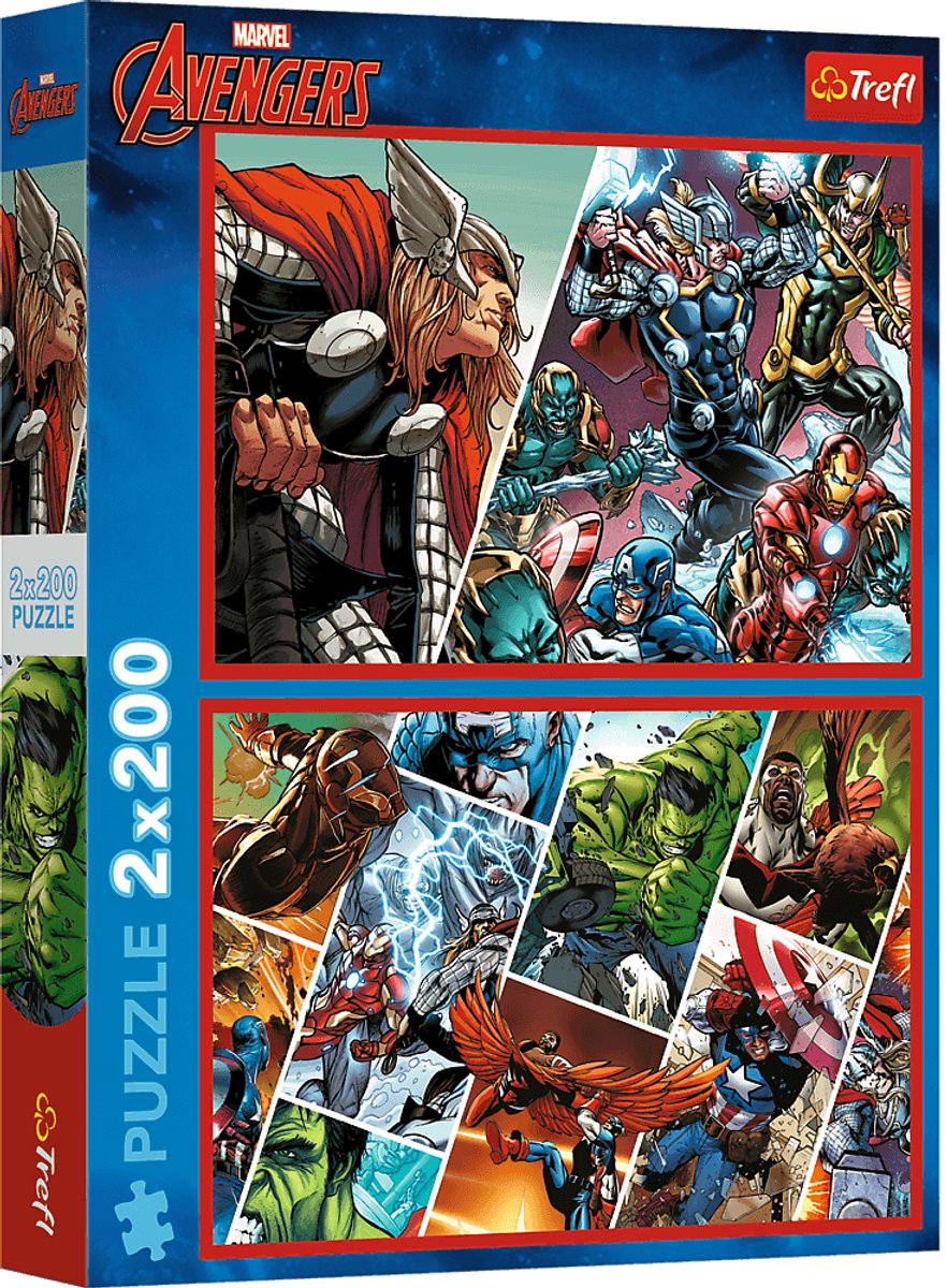 Trefl puzzelset - Marvel Avengers legpuzzel - 2x200 stukjes - kinderpuzzel.
