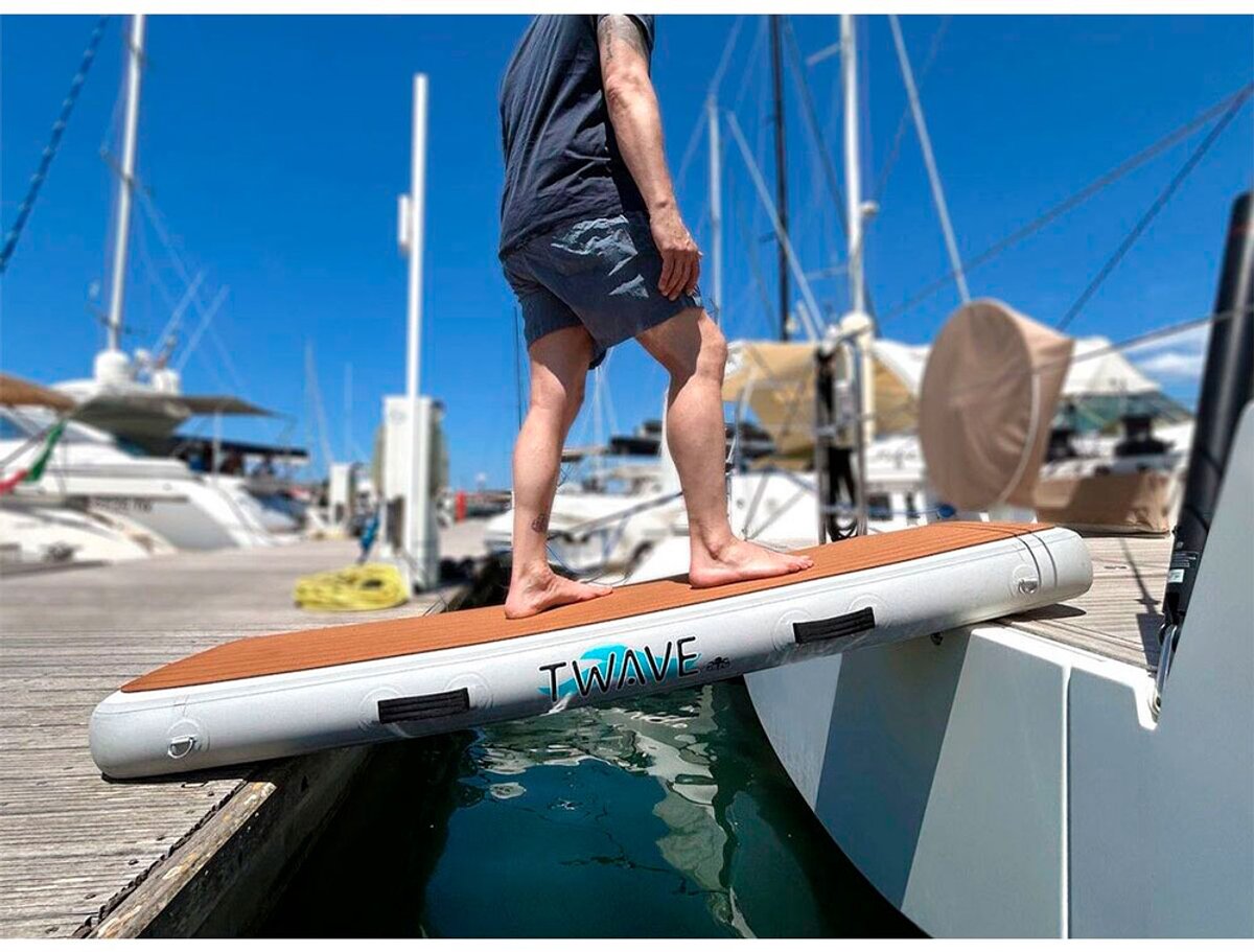 Trem T Wave Opblaasbare Loopbrug Zilver 200 x 60 x 17 cm