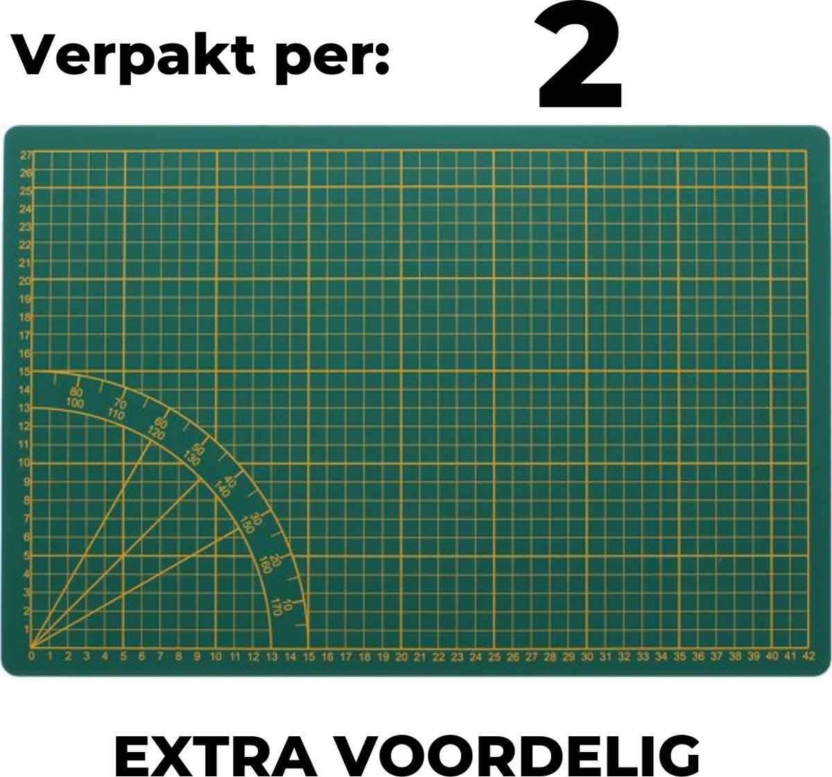 Snijmat A3 - VOORDEEL 2 STUKS - Groen - 30 x 45 cm