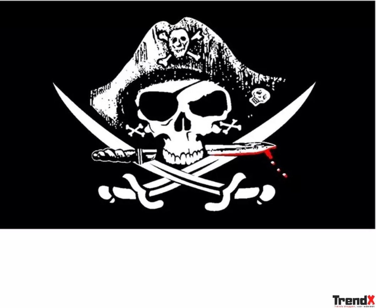Zwarte piratenvlag, 3X5ft poster, 150X90CM, metalen en messing gaten