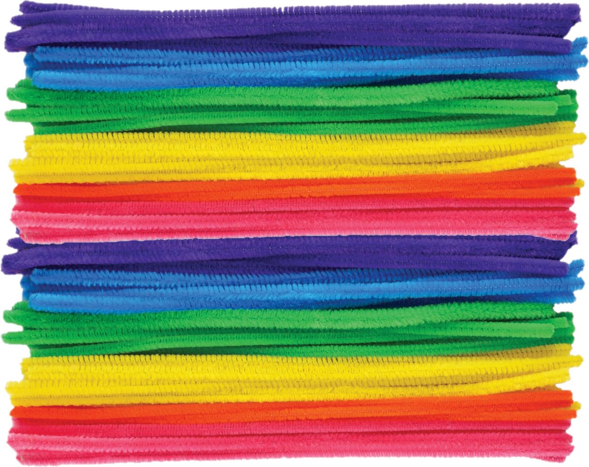 60x Chenille draad gekleurd - 30 cm - Buigbaar draad