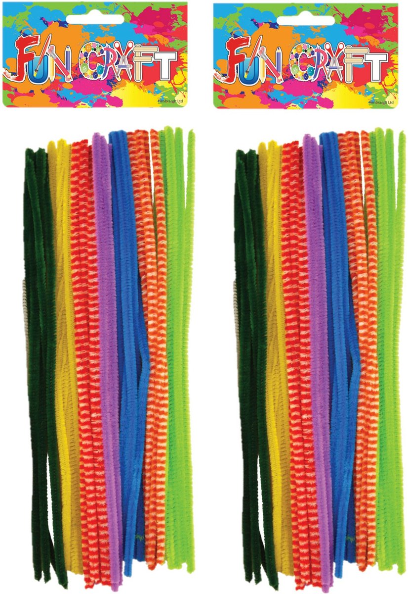 60x Chenille draad kleurenmix 30 cm