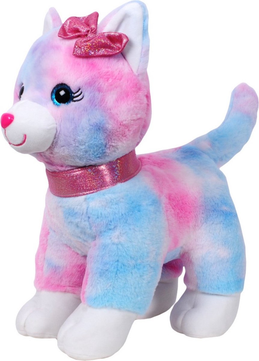 Pluche speelgoed knuffeldier Multi-color Kat/poes van 40 cm - Dieren knuffels - Cadeau voor kinderen