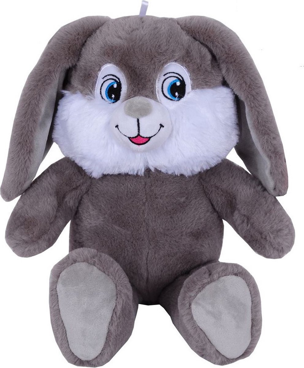 Pluche speelgoed knuffeldier Paashaas/grijs konijn van 30 cm - Dieren knuffels - Cadeau voor kinderen