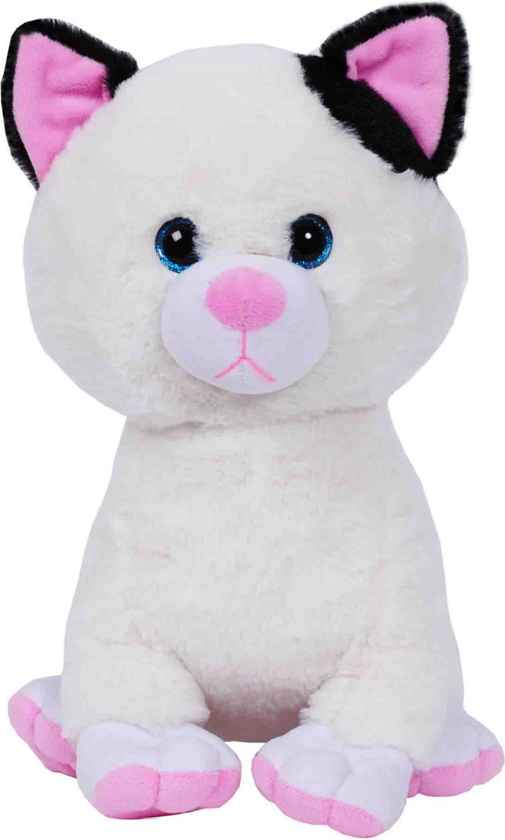 Pluche speelgoed knuffeldier gevlekte kat/poes van 30 cm - Dieren katten knuffels - Cadeau voor kinderen