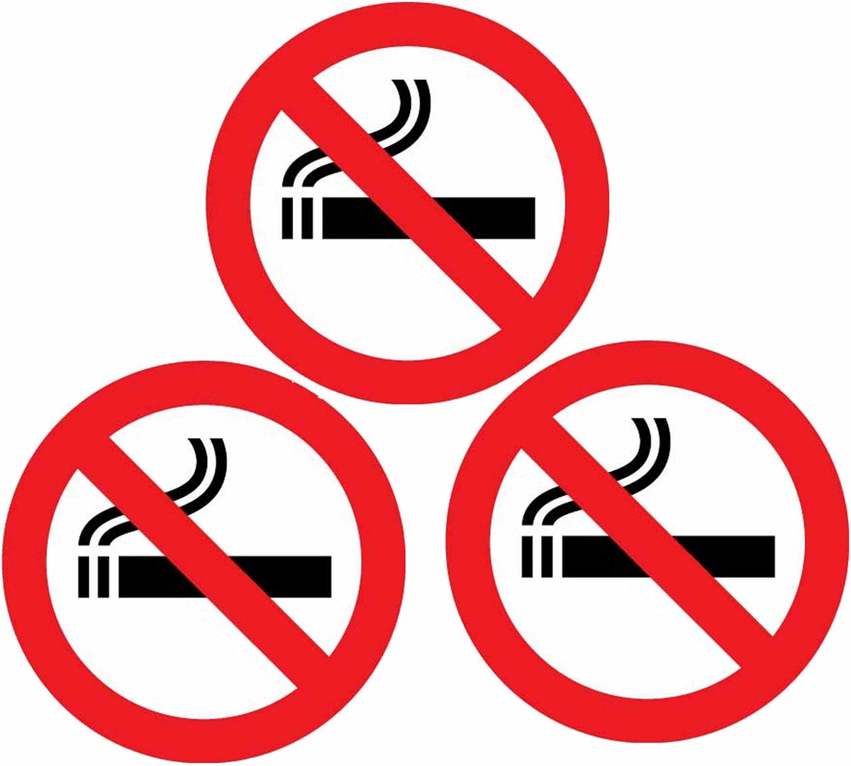 Trendoz sticker verboden te roken 14.8 cm rond - 3 st - Niet roken - Verbodsborden
