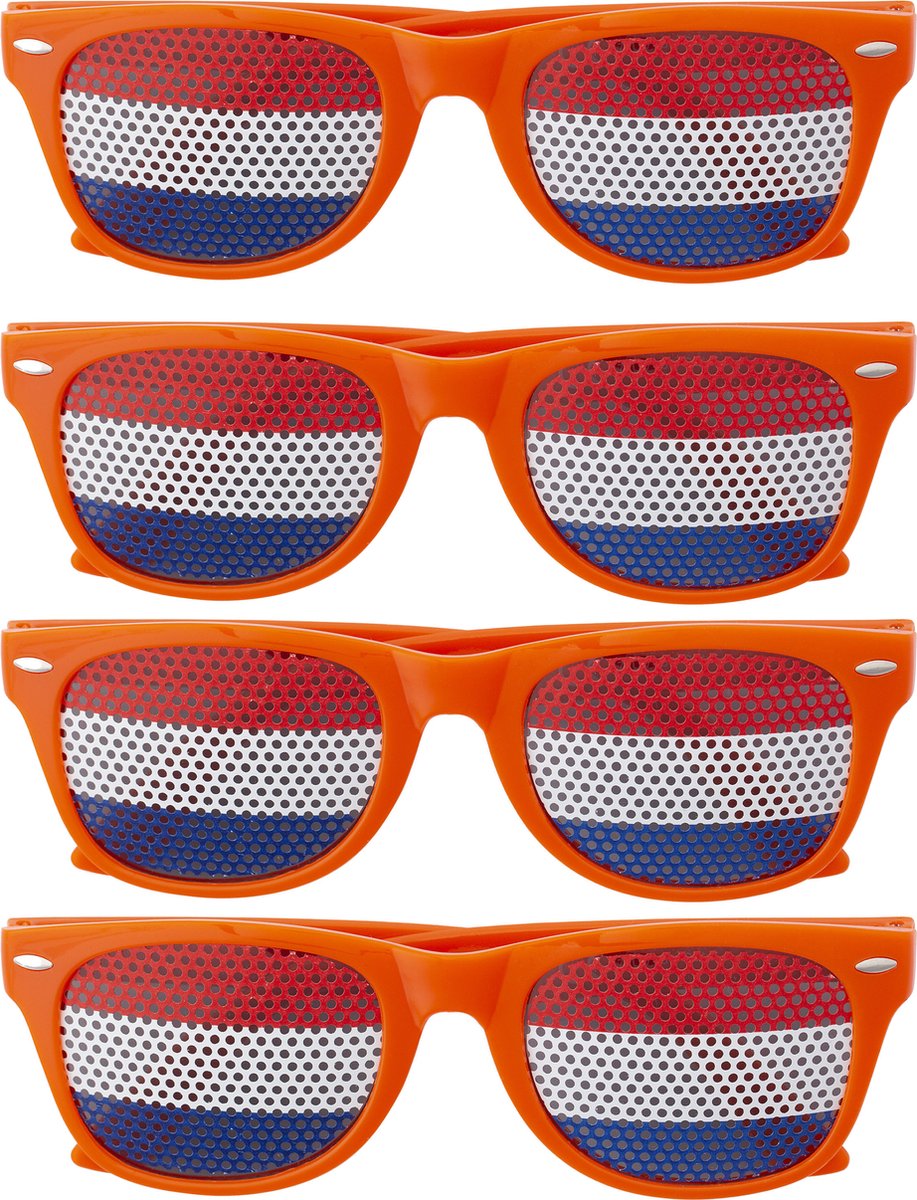 Ttrendoz oranje thema/Koningsdag - 4x stuks - feest/party bril voor volwassenen