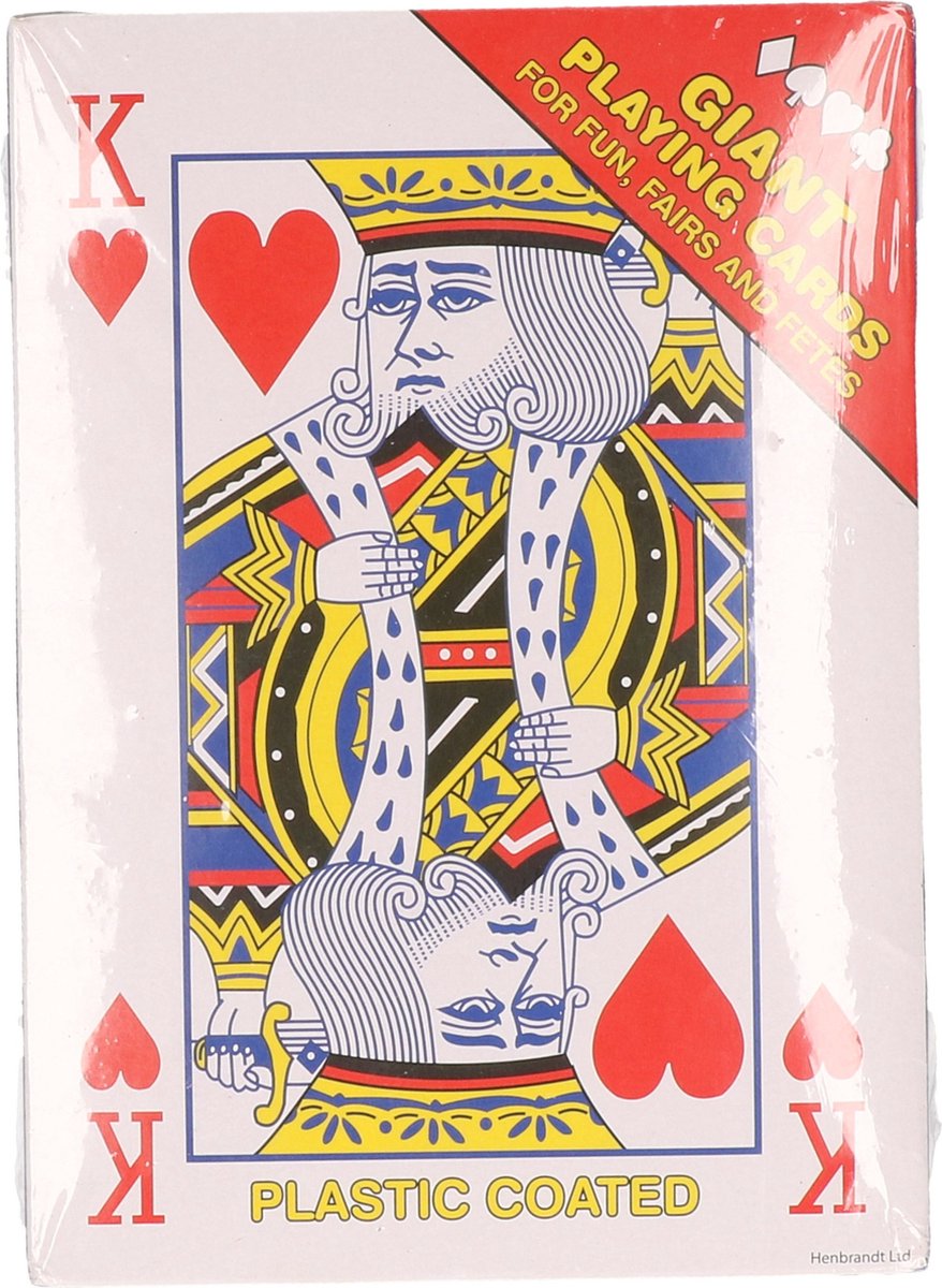 XL Speelkaarten 1x pakje rood 17 x 12 cm