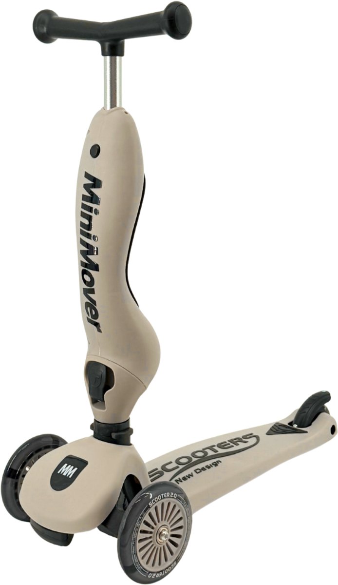 Trendy Meije MiniMover - Kinderstep - Step 1-5 Jaar - 3 Lichtgevende LED Wielen - 2 in 1 - Hoogte Verstelbaar - Jongens/Meisjes - Beige