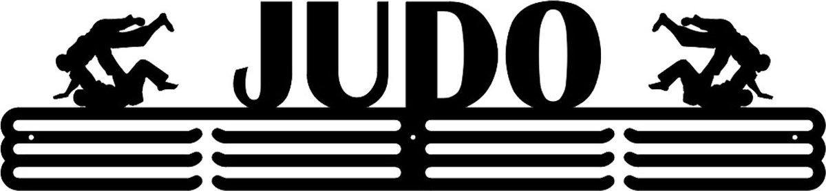 Judo 3bars Medaillehanger zwarte coating - staal - (70cm breed) - Nederlands product - incl. cadeauverpakking - sportcadeau - medalhanger - medailles - muurdecoratie