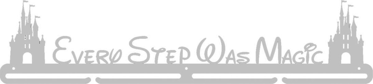 Luxe Medaillehanger - RVS - Every Step Was Magic (70cm breed) - Nederlands product - eigen ontwerp mogelijk - sportcadeau - topkado - medalhanger - medailles - muurdecoratie
