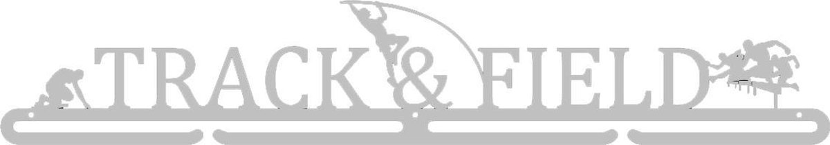 Luxe Medaillehanger - RVS - Track & Field (70cm breed) - Nederlands product - eigen ontwerp mogelijk - sportcadeau - topkado - medalhanger - medailles - atletiek - muurdecoratie