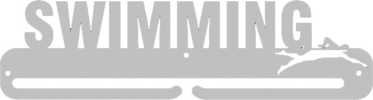 Medaillehanger - RVS - Swimming (35cm breed) - Nederlands product - incl. cadeauverpakking - eigen ontwerp mogelijk - sportcadeau - topkado - medalhanger - medailles - zwemsport