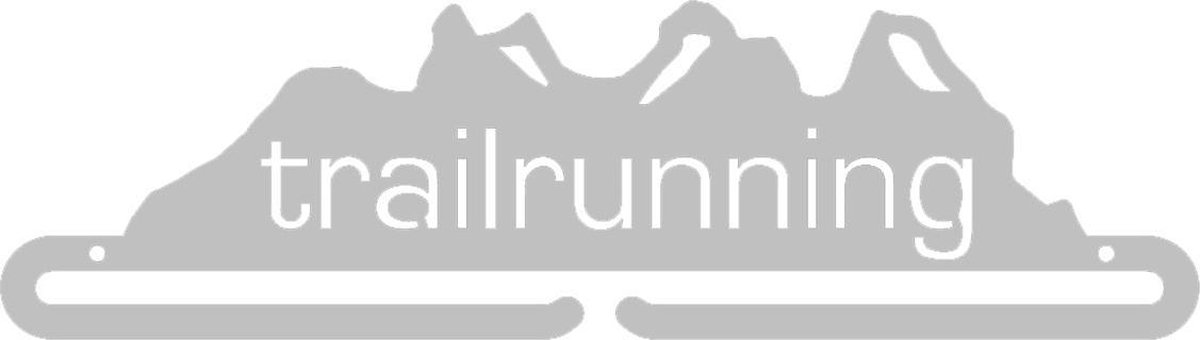 Medaillehanger - RVS - Trailrunning (35cm breed) - Nederlands product - incl. cadeauverpakking - eigen ontwerp mogelijk - sportcadeau - topkado - medalhanger - medailles - trailrunning schoenen - muurdecoratie