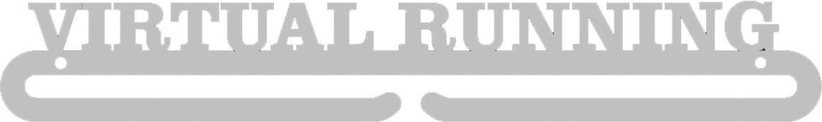 Medaillehanger - RVS - Virtual Running (35cm breed) - Nederlands product - incl. cadeauverpakking - eigen ontwerp mogelijk - sportcadeau - topkado - medalhanger - medailles - marathon - hardloopschoenen - muurdecoratie