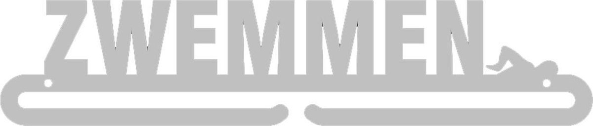 Medaillehanger - RVS - Zwemmen (35cm breed) - Nederlands product - eigen ontwerp mogelijk - sportcadeau - topkado - medalhanger - medailles - zwemsport - muurdecoratie