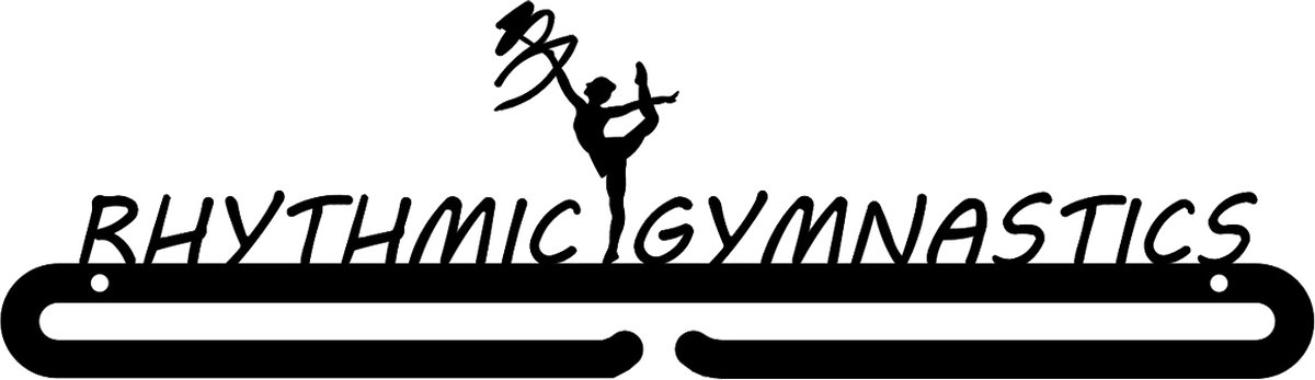 Rhythmic Gymnastics Medaillehanger zwarte coating - staal - (35cm breed) - Nederlands product - incl. cadeauverpakking - sportcadeau - medalhanger - medailles - muurdecoratie