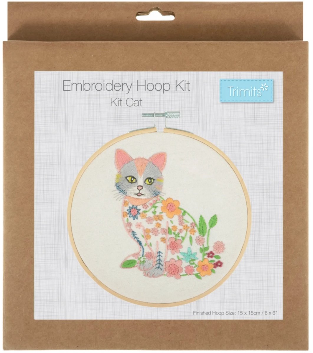 Borduurpakket met 15cm houten borduurring 