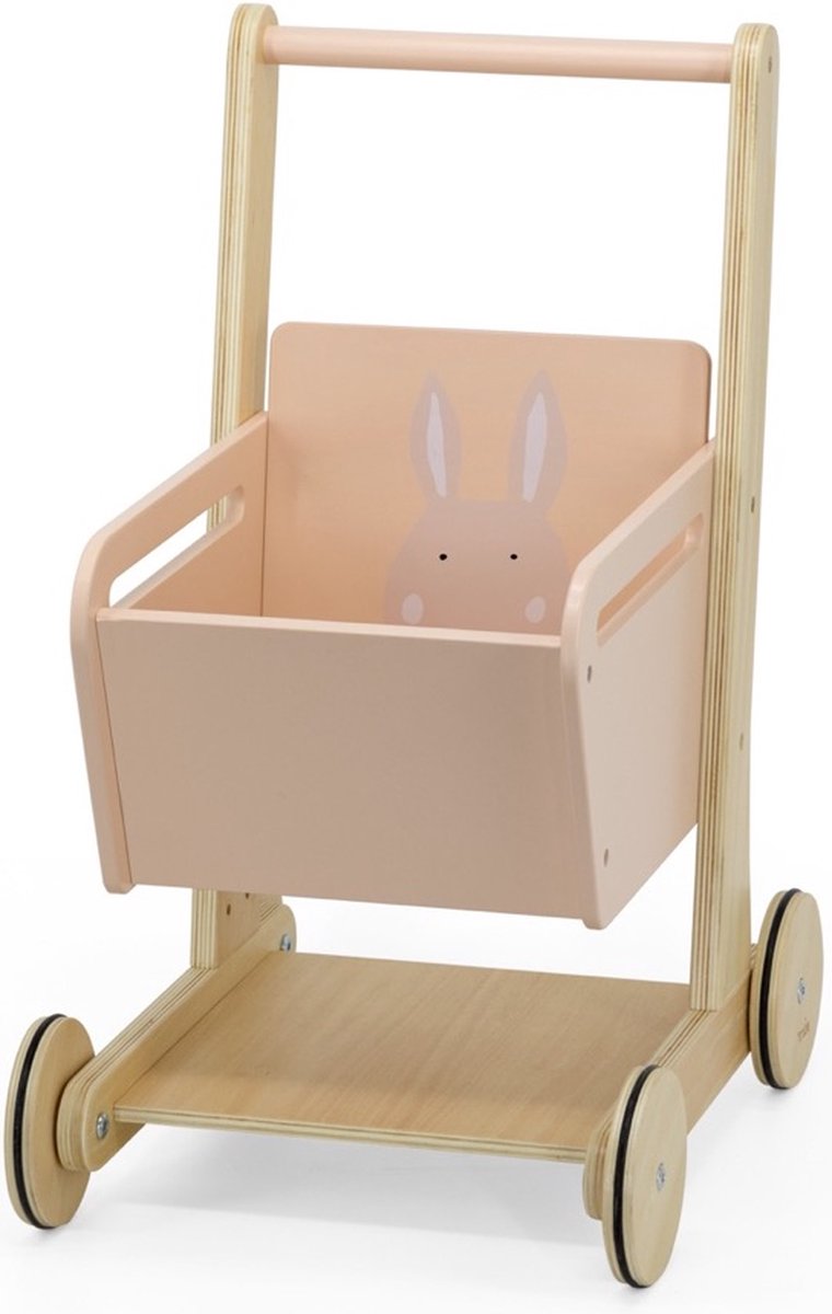 Houten winkelwagentje - Mevrouw Konijn