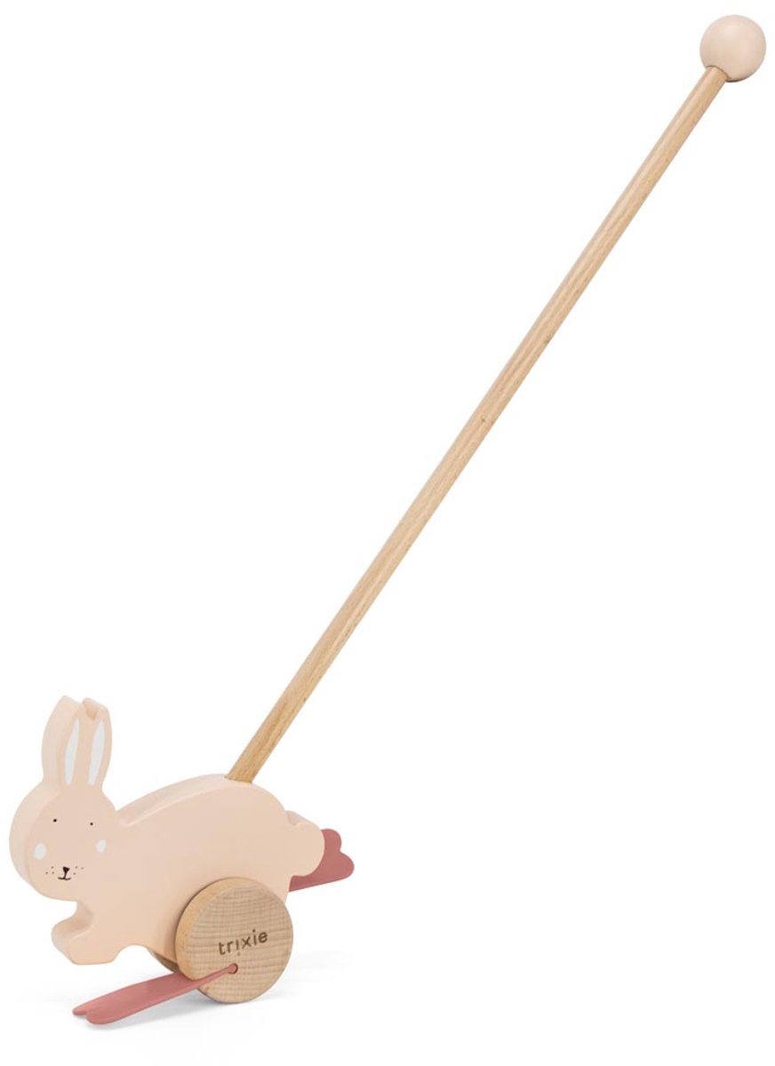 Trixie Houten Duwstok - Mrs. Rabbit - Kinder speelgoed - Vanaf 1,5 jaar - Voor Jongens en Meisjes - FSC
